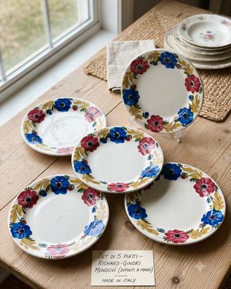 set 5 piatti vintage 