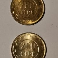 2 monete da lire 200 Italiane 