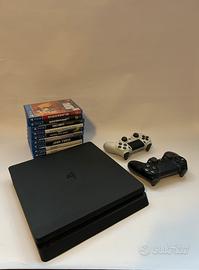 PS4 Slim 1TB + 2 controller + 10 giochi (gta, rdr2