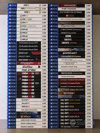 Set Giochi PlayStation 4 e 5. Prezzi in foto.