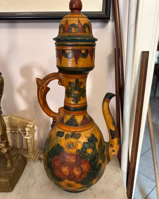 Orcio Antico in Ceramica Siciliana Decorata a Mano