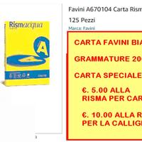 Carta bianca - colorata favini RIBASSATO A 5 EURO
