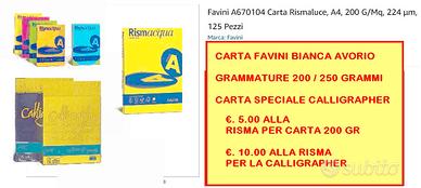 Carta bianca - colorata favini RIBASSATO A 5 EURO