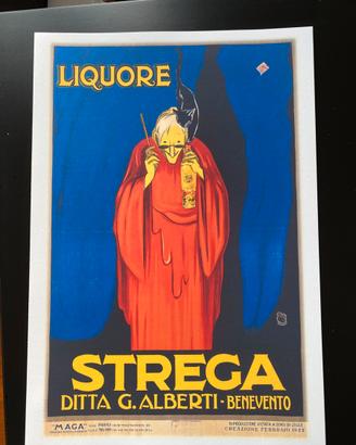 Poster Liquore Strega liberty vintage 33 × 48 cm