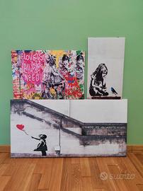 Tris Quadri Banksy stampe su tela (anche singoli)