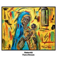 dipinto olio su tela Fiore d'Amore Maternità 