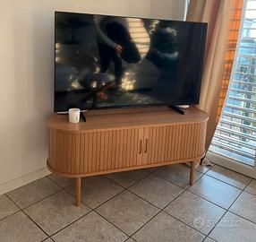 Mobile porta TV in bambù con ante scorrevoli 