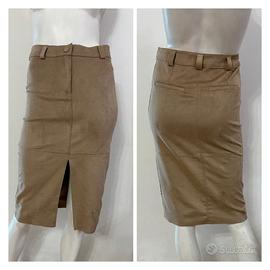 MARELLA Gonna beige effetto scamosciato