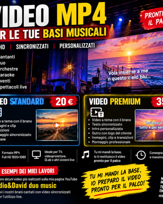 VIDEO MP4 PERSONALIZZATI PER BASI MUSICALI