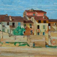 Dipinto Gennaro Ricci, Caseggiato toscano, 1915