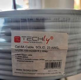 Matassa U/UTP Cavo Cat.6A 100m Rigido Grigio