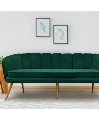 Divano 3 posti velluto verde