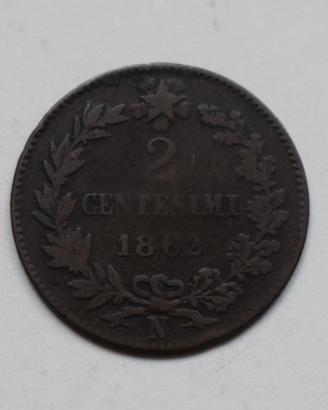 2 CENTESIMI 1862 NAPOLI – VITTORIO EMANUELE II