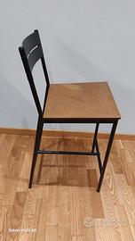 Sgabello alto Ikea legno e ferro nero