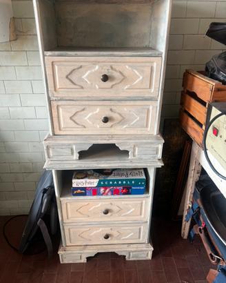 Coppia Comodini in Legno stile Shabby chic