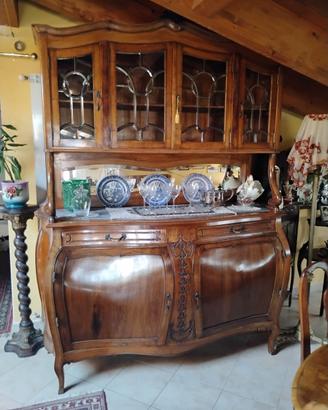 Grande Credenza  Liberty '900 marmo vetri molati