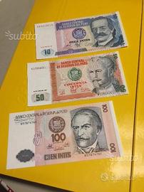 Banconote - PERU da 10 - 50 - 100 Intis FDS