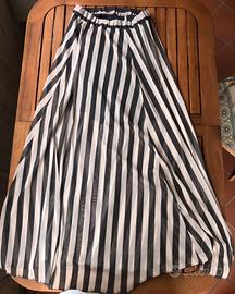Gonna pantalone a righe b/n