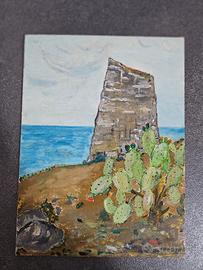 Quadro dipinto olio su tavola 