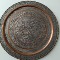 Piatto decorativo vintage stile persiano inciso