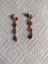 Orecchini in argento e ambra