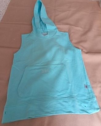 felpa donna Everlast senza maniche con cappuccio