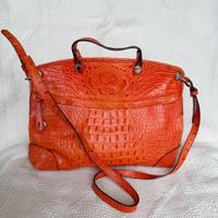 Borsa Tote FURLA pelle coccodrillo arancione