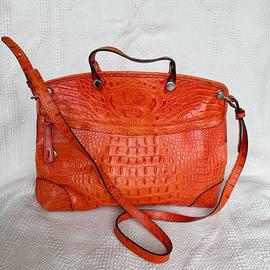 Borsa Tote FURLA pelle coccodrillo arancione