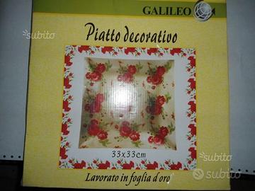Piatto decorativo lavorato in foglia d'oro