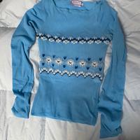 Blusa Max & Co azzurra ricamata