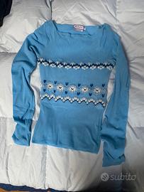 Blusa Max & Co azzurra ricamata