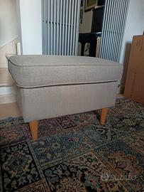 Puffo poggiapiedi grigio alto 40 profondo 60x40