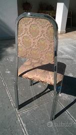 8 sedie in ottone cromato