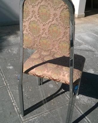 8 sedie in ottone cromato