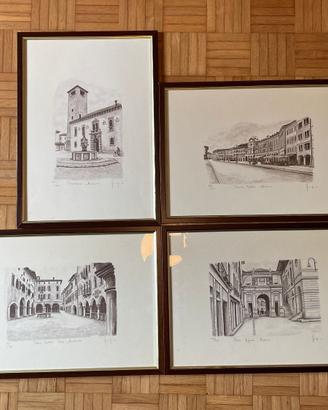 Set 4 Quadri Belluno - Litografie Numerati