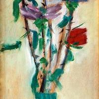 AUTENTICO OMICCIOLI FIORI NEL VASO VERDE, 1959