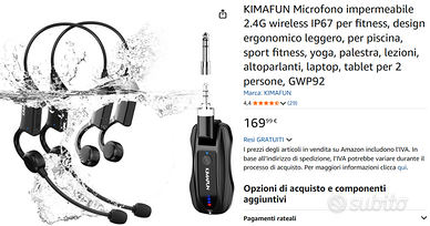 Microfoni wireless 2 archetto IP67 NUOVO