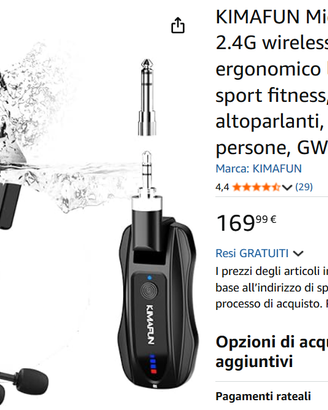 Microfoni wireless 2 archetto IP67 NUOVO