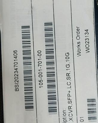 2 Transceiver Assy-xcvr-sfp+ lc sr 1G 10G