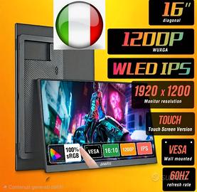 Monitor touch portatile Anmite da 16 pollici, 1200