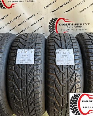 4 PNEUMATICI 215/55 R17 RIKEN INVERNALI SEMINUOVE