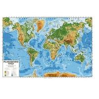 MAPPA mondo PLANISFERO fisica-politica, 100x140 cm