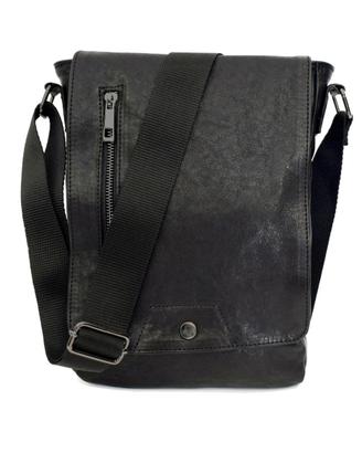 Borsello Uomo Tracolla Vera Pelle Nero Postina Bag