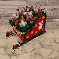 slitta rossa fatta a mano 25x14,5x14