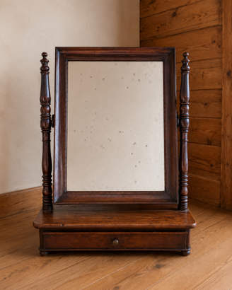 Specchiera da toeletta basculante in legno
