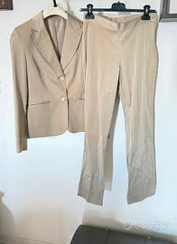 Tailleur donna gessato beige Moda Italia