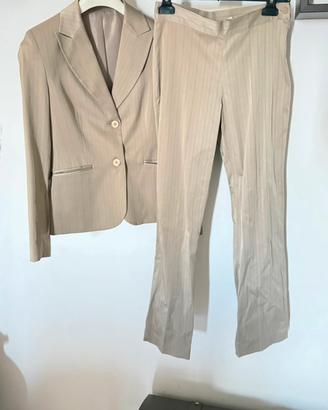 Tailleur donna gessato beige Moda Italia