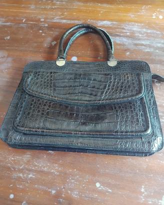 Borsa vintage pelle coccodrillo anni 60/70
