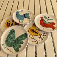 Set piatti pavoncelle - ceramica sarda