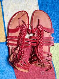 Sandalo schiava infradito in pelle